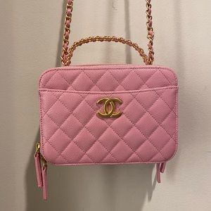 Brand new pink Chanel small vanity case from spring summer 2022 collection